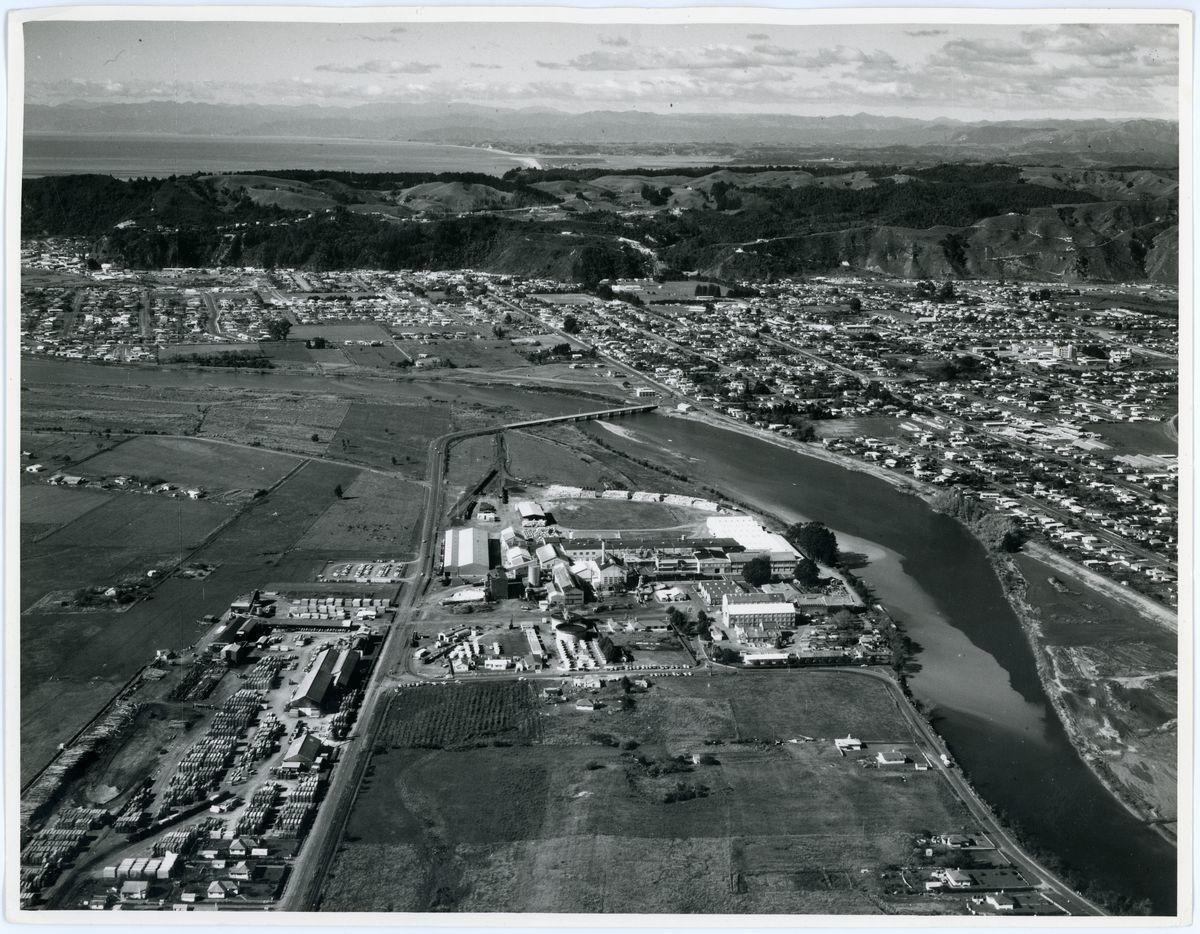 Aerial View, Board Mills, Whakatāne Whakatāne Museum Collections