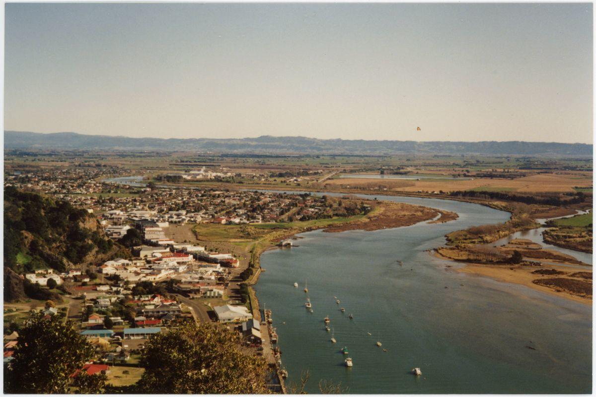 View, Whakatāne River and Business District Whakatāne Museum Collections & Research